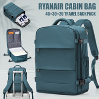 Sac à dos de voyage unisexe en jean pour bagages cabine Ryanair/EasyJet, sacoche d'ordinateur portable professionnelle avec compartiment à chaussures, tailles 40x30x20 et 45x36x20