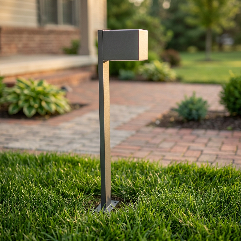 Modern Decorative Aluminum Solar Powered Pathway Post Lamps High CRI 80 LED 270 Beam Angle IP65 Dimmable for Landscape