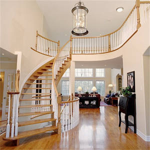 ロビー使用屋内自立型湾曲階段/階段レール足場はしご木製階段 - Product Image 3