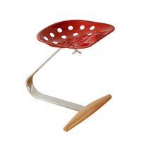 Tabouret de loisirs vintage nordique, chaise de salle à manger design créatif, mobilier de maison moderne léger en acier inoxydable et bois massif, style tracteur
