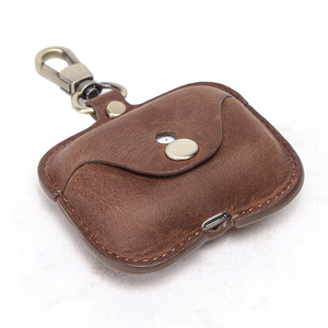 Étui de protection vintage en cuir pour AirPods Pro, coque antichoc avec porte-clés pour AirPods Pro - Product Image 5