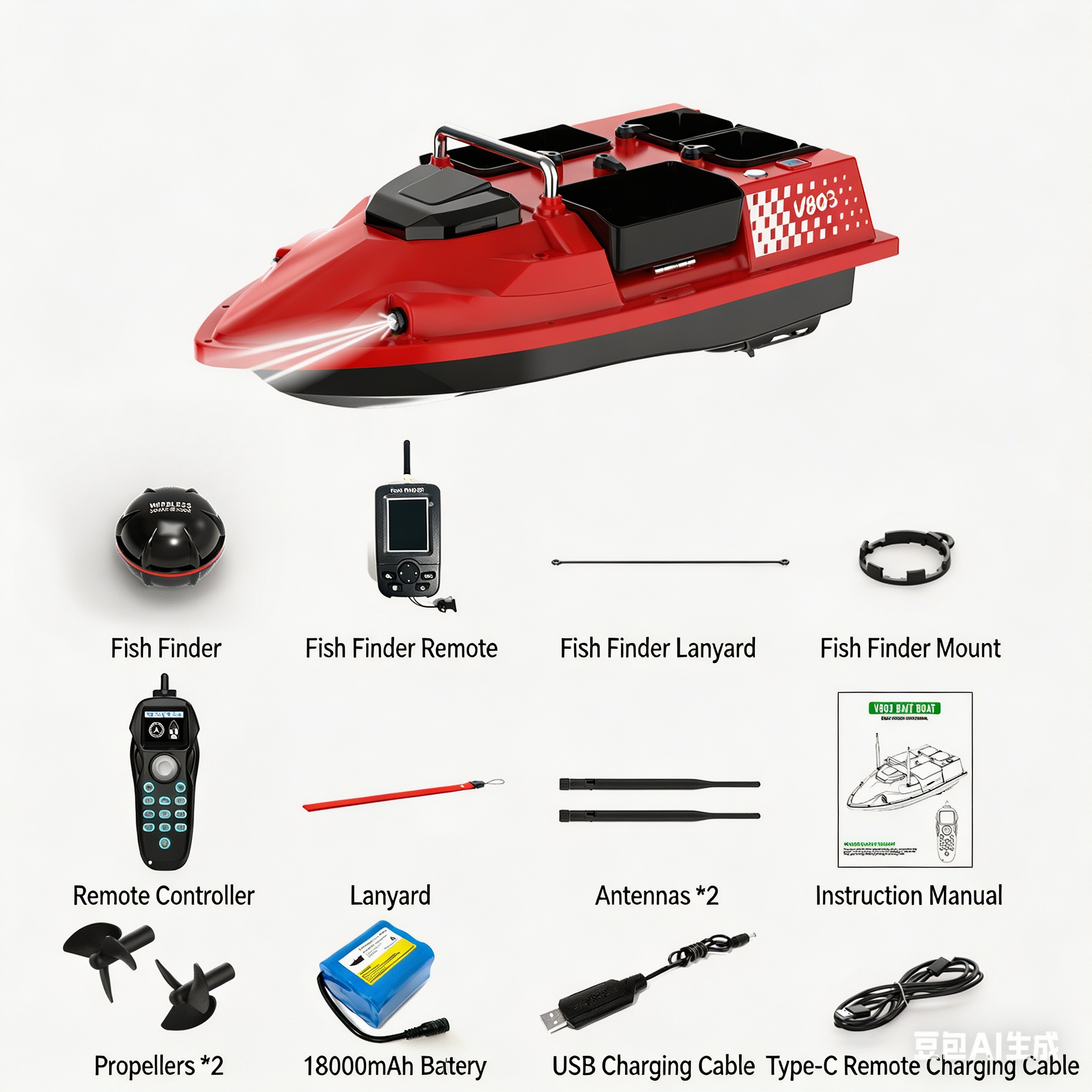 yellowV803 top with fish version-18000mah