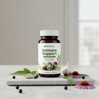 ONEHEALL Capsules végétaliennes pour le soutien immunitaire des adultes, enrichies en vitamines C et D3, zinc, formule sans gluten (60 unités)