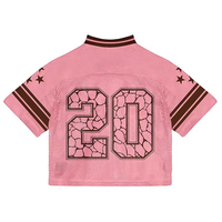 High-Streetwear Cropped Fußballtrikot für Herren Y2K Kontrast-Panel Mesh-Top Individuell Bedrucktes Übergroßes Sport-T-Shirt Hersteller