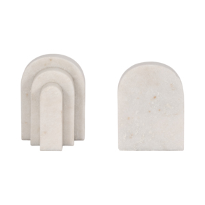 Fermalibri ad Arco Stratificato in Marmo, Decorazione Moderna per Libreria, Accessorio per Scrivania e Casa - Product Image 5