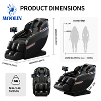 Fauteuil de massage électrique MOOLIN de haute qualité, 3D, zéro gravité, pour le corps entier, soins du corps, salon SPA, avec fonction de pétrissage chauffant et inclinable