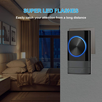 Système d'alarme de sécurité à domicile pour les visiteurs, lumière LED, 45 sonneries, chansons sans fil, sonnette intelligente 433MHz