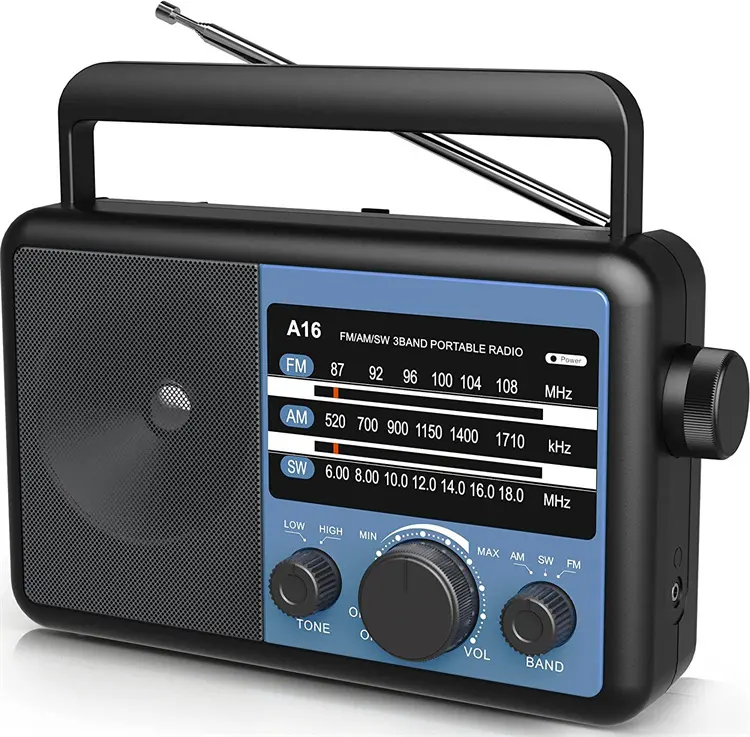 高齢者ラジオ用3.5mmイヤホンジャック付きAMFMラジオポータブルトランジスタ短波ラジオ