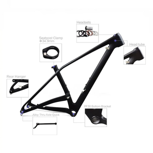 Telaio MTB in Carbonio T800, Geometria Moderna, 148x12mm Boost, Passaggio Cavi Interno, Compatibile PF30, per Mountain Bike 27.5er e 29er - Product Image 3