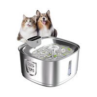 Fontaine à eau pour animaux de compagnie intelligente sans fil durable de 3,2 L/108 oz en acier inoxydable Bol pour animaux de compagnie d'intérieur 2 têtes de pulvérisation Écologique