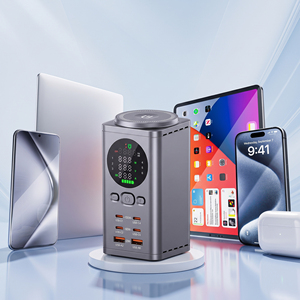 Station de charge rapide de bureau <span class=keywords><strong>7</strong></span>-en-1 100W GaN avec <span class=keywords><strong>chargeur</strong></span> sans fil, compatible avec les ordinateurs portables, les tablettes, les téléphones et les écouteurs sans fil - Product Image 1