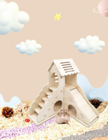 Cabane en bois flexible pour petits animaux de compagnie-Hamster House Habitat Ladder Slide Tunnel Rampe Pont Tube Cochons d'Inde Chinchillas Petit