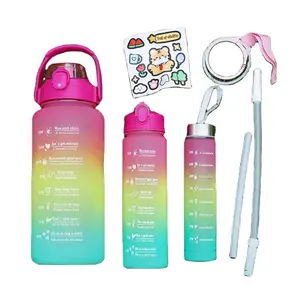 Schlussverkauf Geschenk 3-Pieße-in-1-Set Trinkplastik Sport-Wasserflasche mit Zeitmarkierung