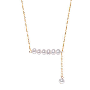 Collier en perles d'eau douce fait main de Zhuji, chaîne à vagues d'eau, pour femmes, design de bijoux en poutre d'équilibre - Product Image 5