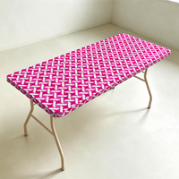 Nappe jetable en PEVA imperméable, motif diamant magenta et blanc, ajustée, rectangulaire, pour événements festifs