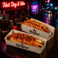 Boîte en papier personnalisée pour hot-dogs, plateau d'emballage pour snacks de rue, emballage à emporter pour restauration rapide, boîte à corn-dogs