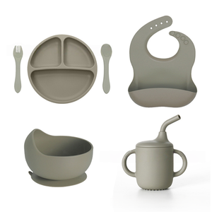 Vaisselle de luxe personnalisée en silicone incassable pour bébé : assiette, bol, gobelet, récipient à collation, cuillère courte et fourchette – Vente en gros - Product Image 5