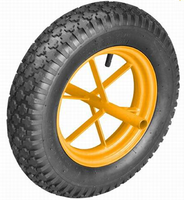 Pneu et roue en mousse PU pleine anti-crevaison de 16 pouces 4.80/4.00-8, pour brouette, épandeur, chariot de jardin, chariot, chariot à roulettes