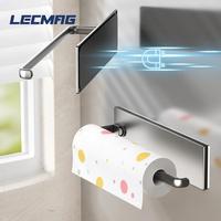 Support mural magnétique en plastique pour rouleaux de papier de cuisine, sans perçage, pour serviettes en papier