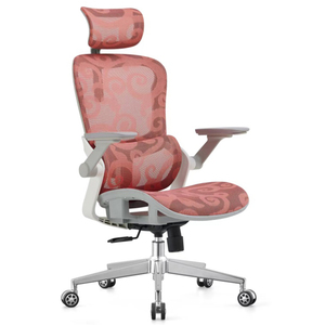 เก้าอี้ตาข่ายหุ้มเบาะหนังเก้าอี้สำนักงานทรงสูงมีสไตล์และหรูหราพร้อมที่วางแขนพนักพิงศีรษะแบบปรับได้ดีไซน์ทันสมัย - Product Image 1