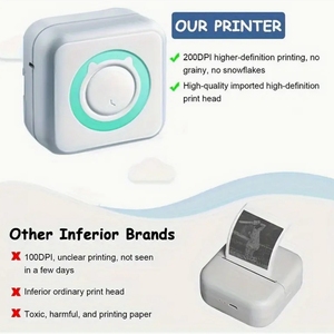 Xách tay mini không dây BT kết nối 200dpi ảnh Memo danh sách in ấn Máy in nhiệt món quà giáng sinh - Product Image 2