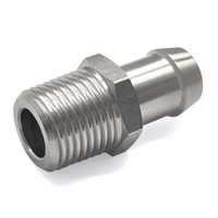 Precision CNC Machined 1/2" NPT Inner to 5/8" Barb Fitting,Silver Chrome Steel,Intake Manifold/Water Pump <strong>Heater</strong> <strong>Hose</strong> Converter