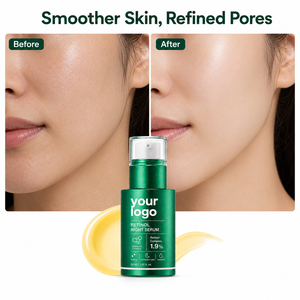 Suero Refinador que Suaviza la Textura, Reafirma los Poros, Ilumina, Blanquea y Unifica el Tono de Piel, Suero Nocturno con Vitamina C y Retinol de Marca Privada - Product Image 5