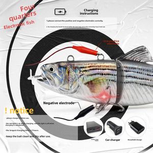 Leurre de pêche robotisé électrique auto-nageur 130 mm 42 g avec appât à hélice et lumière LED clignotante rechargeable - Product Image 4