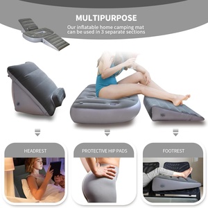 Inflatable 3pcs <b>Bed</b> Wedge Pillow Set with Hole-Reading Pillow&<b>Back</b> <b>Support</b>,Leg Pain Relief,Adjustable Pillows for Acid Reflux - Product Image 5