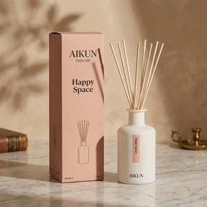 Aikun Small Batch 3 Day Sample 7 Day Ship Custom 200ml White Cylinder Sticker Label Reed <b>Diffuser</b> Box Set For Online Seller - Product Image 1