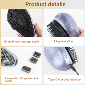 Peine Multifuncional para el Cabello con Masaje Vibratorio, Spray de Aceites Esenciales para el Crecimiento del Cabello <span class=keywords><strong>y</strong></span> Relajación del <span class=keywords><strong>Cuero</strong></span> <span class=keywords><strong>Cabelludo</strong></span>, Funciona con Batería - Product Image 3