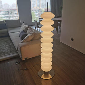 Lampe sur pied LED contemporaine en verre blanc laiteux, design citrouille danoise, protection oculaire pour enfants, pour chambre, bureau, salon - Product Image 6