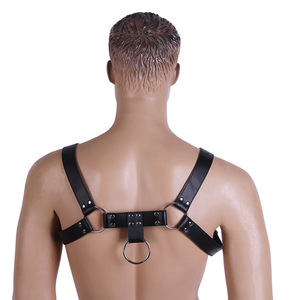Fetish <span class=keywords><strong>Slave</strong></span> Men Correa de cuero Arnés Bondage BDSM Disfraces de cuero masculinos - Product Image 2