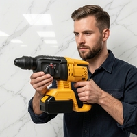 Marteau perforateur rotatif sans fil sans balais, marteau perforateur au lithium, marteau à percussion électrique pour le perçage du béton et le sciage des murs