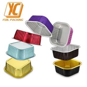 Boîtes à gâteaux miniatures carrées en plastique XC Y33 5,8 oz avec couvercle, contenants jetables en <span class=keywords><strong>aluminium</strong></span>, micro-ondables, qualité <span class=keywords><strong>alimentaire</strong></span>, emballages en <span class=keywords><strong>aluminium</strong></span> - Product Image 6