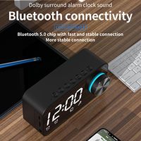 Haut-parleur Bluetooth portable mini de bureau avec bouton de volume, subwoofer, radio FM, veilleuse et haut-parleur LED avec basses puissantes