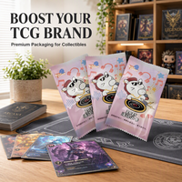 Pochette d'emballage personnalisée pour cartes à collectionner avec logo, en PET/PE, pour cartes de jeu et protège-cartes de boosters