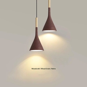 Nueva Lámpara Colgante Pequeña de Estilo <span class=keywords><strong>Vintage</strong></span> Color Nogal Hierro 2025 para Dormitorio, Entrada o Mesita de Noche, con Cable de Pesca - Product Image 1