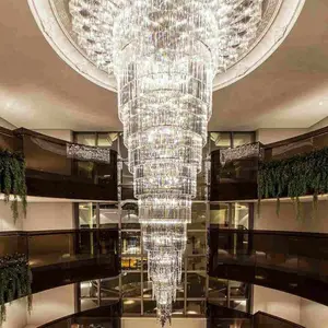 现代豪华水晶吊灯酒店别墅客厅装饰长嵌入式吸顶灯大厅照明