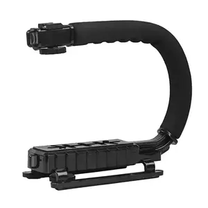 C hình dạng Flash Bracket chủ video xử lý cầm tay ổn định Grip cho máy ảnh Mini DV Máy quay phim