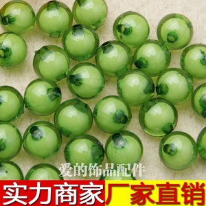 Acrylic Round <b>Beads</b> Green 10mm For Jewelry Making Wholesale Bulk Loose <b>Beads</b> ZY - Product Image 1