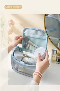 Sac de maquillage en PVC transparent imperméable en gros - Sac cosmétique translucide lavable personnalisé avec fermeture éclair métallique Couleurs en vrac - Product Image 5