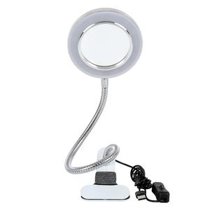 Lámpara de Mesa USB LED con Clip, Lámpara de Escritorio para Maquillaje y Belleza con Lupa de Ocho Aumentos, Lámpara de Escritorio Circular - Product Image 2