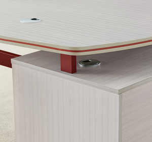 Hiện đại sang trọng phong hình chữ L văn phòng escritorio CEO văn phòng điều hành bàn với chân nhôm - Product Image 4