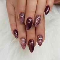 Logo personnalisé 24pcs fleur Long carré couverture complète faux ongles français acrylique ABS presse sur ongles fournisseur