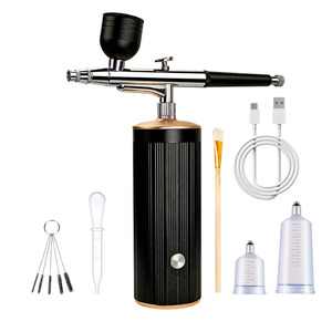 Pistolet de pulvérisation aérographe rechargeable portable pour nail art, alimentation par gravité, alimentation USB, vitesse réglable, commande par bouton tactile - Product Image 1