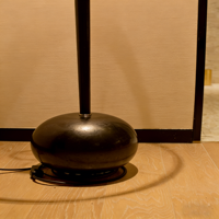 Lampe sur pied minimaliste Wabi Sabi en acier inoxydable avec abat-jour en tissu de lin, lampe LED pour salon, chambre à coucher, ambiance cosy à la maison