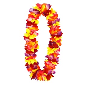 Boucle de cou de guirlande de fleurs artificielles Hawaii Hula Leis pour fournitures de vacances Luau Party - Product Image 1