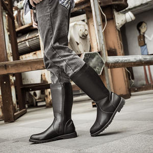 Bottes Martin pour hommes, bottes de rue Cool, chaussures en cuir PU à la mode, bottes de chevalier - Product Image 5