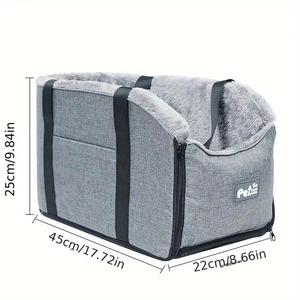 Kursi Mobil untuk Anjing Kecil, Kursi <span class=keywords><strong>Booster</strong></span> Anjing, Kursi Mobil Hewan Peliharaan dengan Bagian yang Dapat Dilepas dan Dicuci, Sempurna untuk Hewan Peliharaan Kecil, Abu-abu - Product Image 4